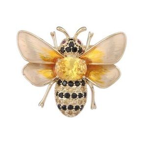 Gold and Black Bee Brooch